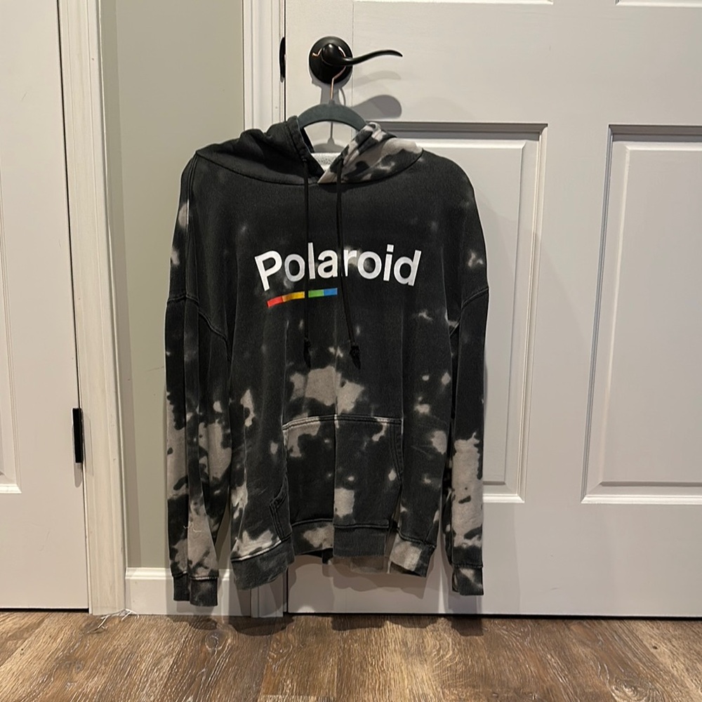 Polaroid Black and White Tie-Dye Hoodie